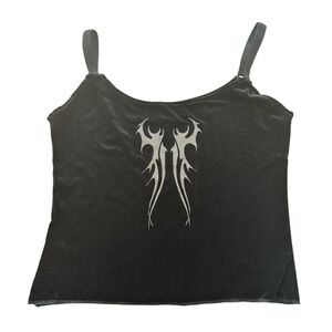 Vintage Strange Ways Velvet Goth Tank Top M L 90s Hot Topic Tribal